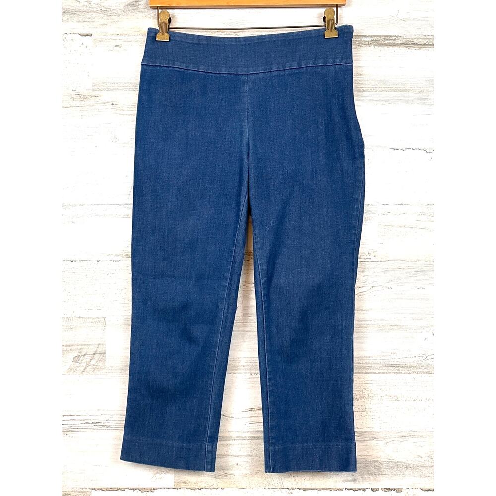 Boston Proper Womens 6 Blue Lightweight Cropped Denim Travel Pants Jean